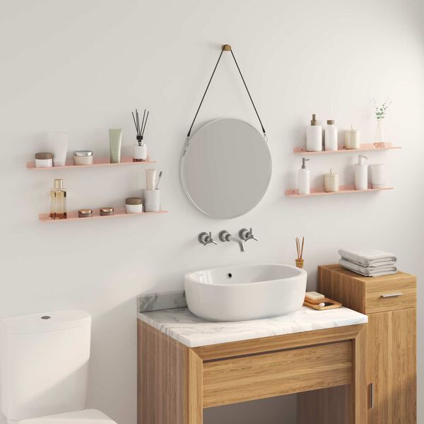 vidaXL Kelluva hylly 4 pcs Pinkki 60 x 8,5 x 2,5 cm Ter&auml;s