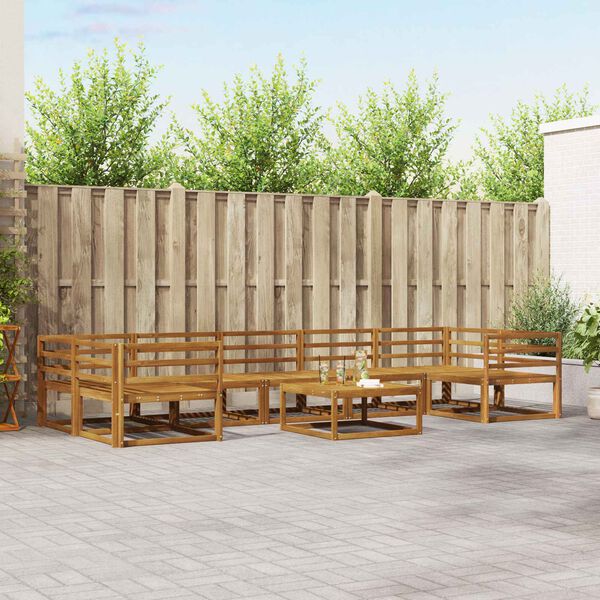 vidaXL Ulkosohvakokoelma 8 pcs Luonnollinen Tihe&auml; akasiapuu