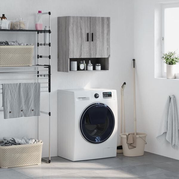 vidaXL Sein&auml;kaappi harmaa Sonoma 60x31x70 cm tekninen puu