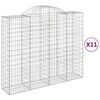 vidaXL Kaarevat kivikorit 11 kpl 200x50x160/180 cm galvanoitu rauta