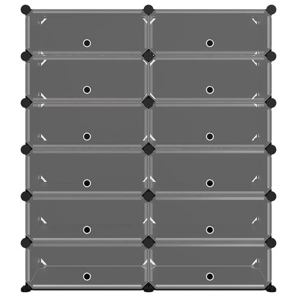 vidaXL Kenkäteline musta 94,5x36,5x106 cm PP