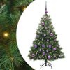 vidaXL Tekojoulukuusi 150 LED-valoilla Vihre&auml; 120 cm PE ja PVC