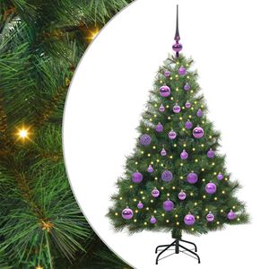 vidaXL Tekojoulukuusi 150 LED-valoilla Vihre&auml; 120 cm PE ja PVC
