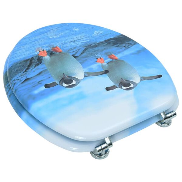 vidaXL WC-istuin kannella MDF pingviinikuosi