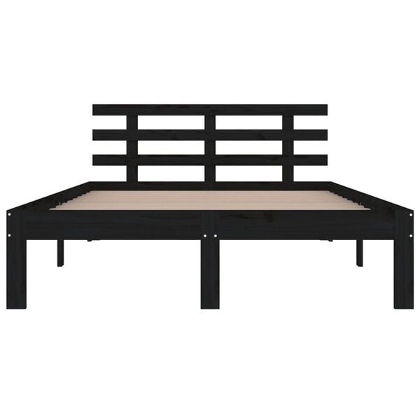 vidaXL S&auml;ngynrunko musta t&auml;ysi puu 200 x 200 cm