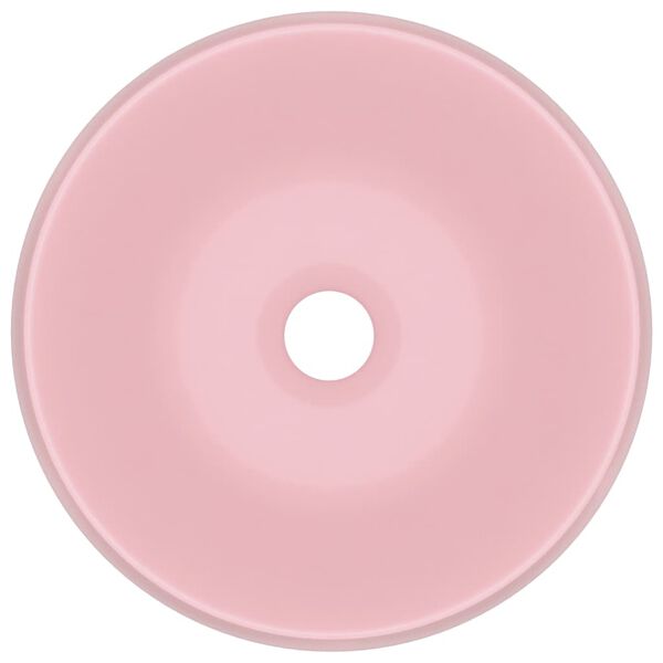 vidaXL Ylellinen pesuallas py&ouml;re&auml; matta pinkki 40x15 cm keraami