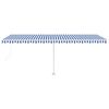 vidaXL Vapaasti seisova sisäänkelattava markiisi 600x300 cm sinivalk.
