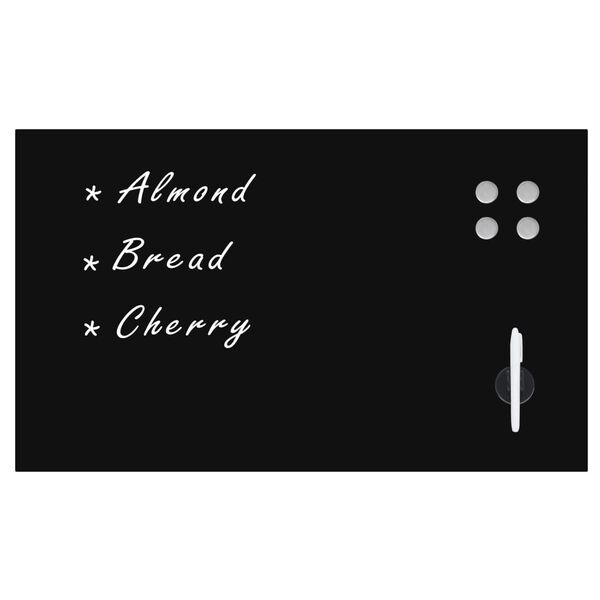 vidaXL Sein&auml;kiinnitteinen magneettinen musta tussitaulu lasi 100x60 cm