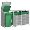 vidaXL Wheelie Bin S&auml;ilytys Triple Bins Harmaa 216x81x115 cm Ter&auml;s