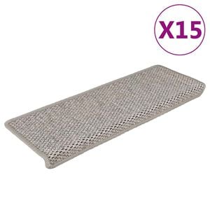 vidaXL Itsekiinnittyv&auml;t porrasmatot sisaltyyli 15 kpl 65x21x4 cm hopea