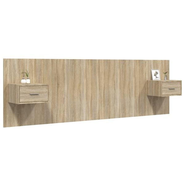 vidaXL Sängynpääty säilytystilalla Sonoma-tammi tekninen puu