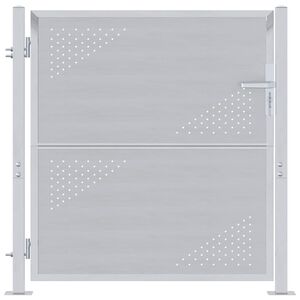 vidaXL Puutarhaportti lukkoon Hopea 85 x 97 cm Ruostumaton ter&auml;s