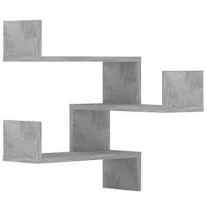 vidaXL Sein&auml;kulmahyllyt 2 kpl betoninharmaa 40x40x50 cm tekninen puu