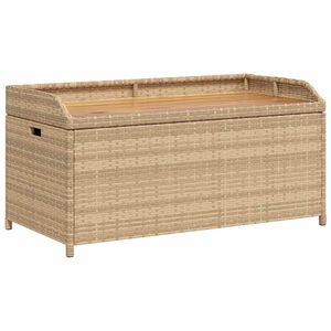 vidaXL S&auml;ilytyspenkki beige 100x50x52 cm polyrottinki ja akasiapuu