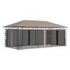 vidaXL Huvimaja hyttysverkolla 6x3x2,73 m harmaanruskea 180 g/m&sup2;