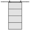 vidaXL Liukuovi rautaosilla musta 102,5x205 cm ESG-lasi