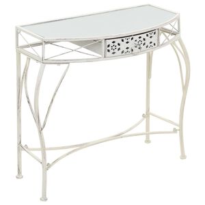 vidaXL Sivup&ouml;yt&auml; ranskalaistyylinen metalli 82x39x76 cm valkoinen