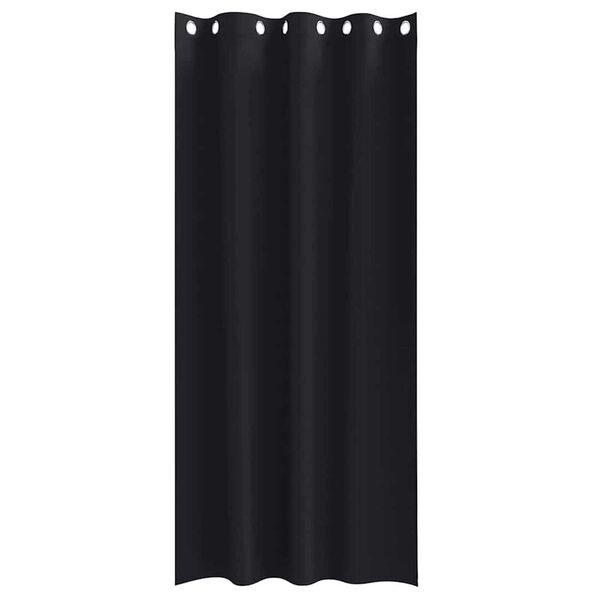 vidaXL Pimentävä verho renkailla 2 pcs Musta 245 x 140 cm Polyesteri