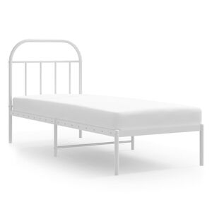 vidaXL Metallis&auml;ngynrunko ilman patjaa p&auml;&auml;tylevy valkoinen 75x190 cm