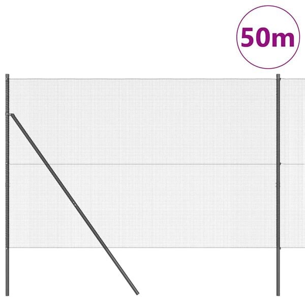 vidaXL Aitalatu Harmaa 50 x 1,5 m (12 x 12 mm verkko) Ter&auml;s ja PVC