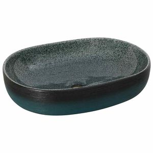 vidaXL Pesuallas ty&ouml;tasolle turkoosi ovaali 59x40x14 cm keraaminen