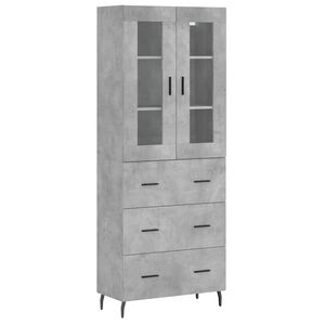 vidaXL Kaappi betoninharmaa 69,5x34x180 cm tekninen puu