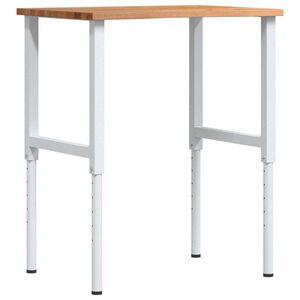 vidaXL ty&ouml;p&ouml;yt&auml; vaaleanruskea 80x60x(71,5-98) cm massiivipuutammea