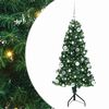 vidaXL Nurkkateko joulupuu jalustalla Vihre&auml; 150 cm PVC ja metalli