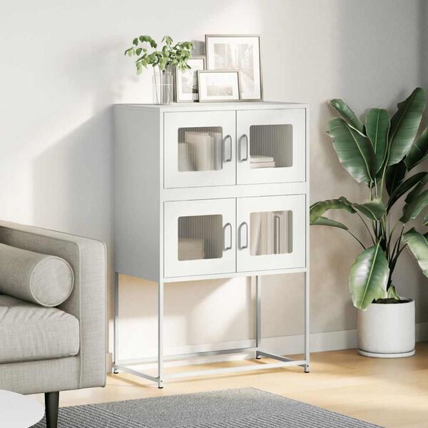 vidaXL Highboard Valkoinen 68x39x107 cm Teräs