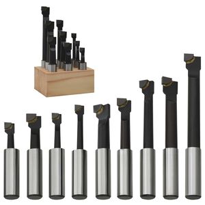 vidaXL Porausleikkurit 9 kpl 12 mm puujalustalla