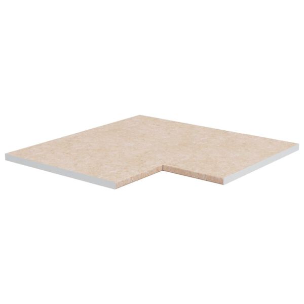 vidaXL Keitti&ouml;n kulmaty&ouml;taso beige marmorikuvio lastulevy