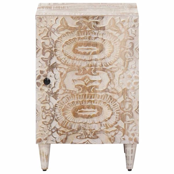 vidaXL Kylpyhuonekaappi Valkoinen 38 x 33,5 x 58 cm Kiinte&auml; mango puu