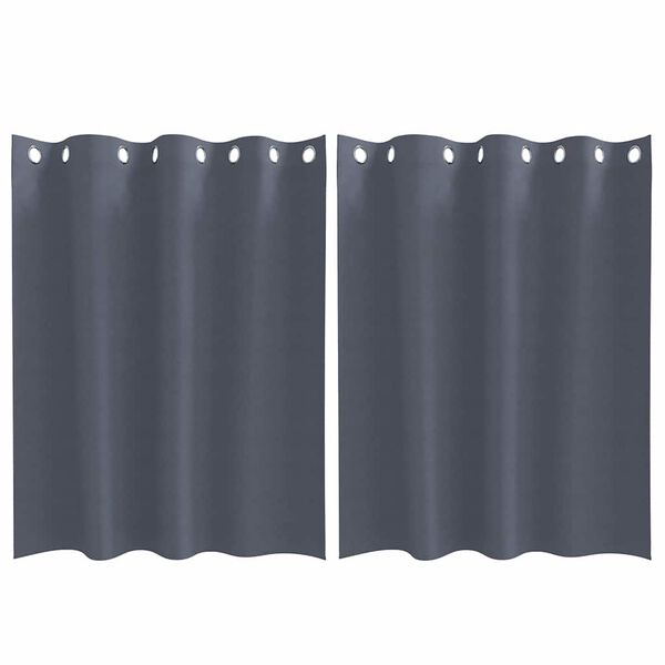 vidaXL Piment&auml;v&auml; verho renkailla 2 pcs Antrasiitti 140 x 140 cm