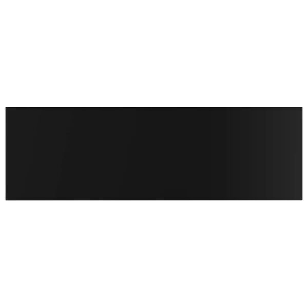 vidaXL Kirjahyllytasot 4 kpl korkeakiilto musta 80x20x1,5 cm lastulevy