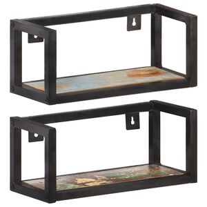 vidaXL Sein&auml;hyllyt 2 kpl 40 cm kierr&auml;tetty t&auml;yspuu