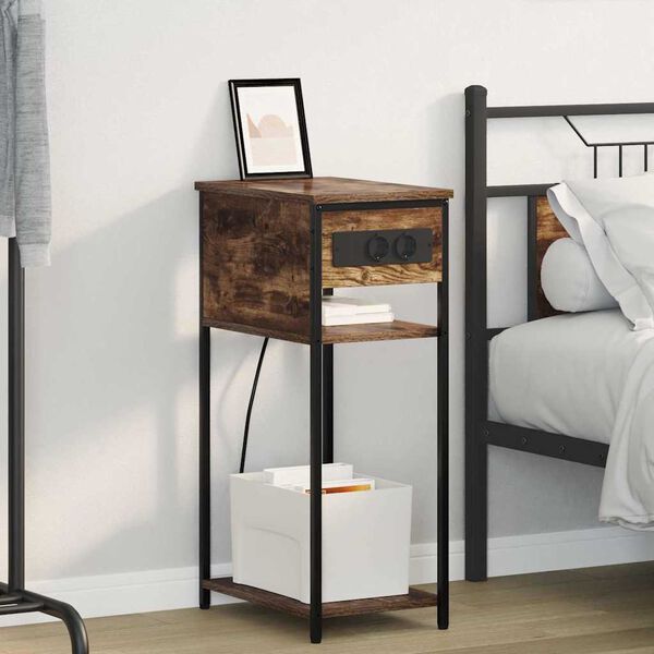 vidaXL Y&ouml;p&ouml;yt&auml;kaappi Savup&auml;hkin&auml; 41 x 28 x 76 cm Tekninen puu