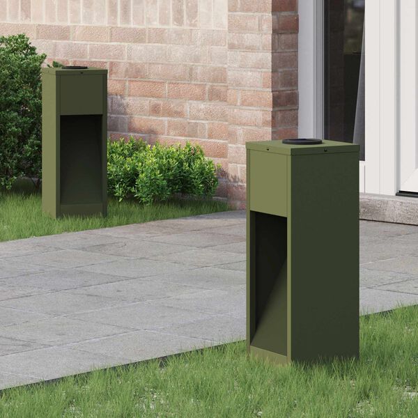 vidaXL Aurinkoinen LED-polkuvalo 2 pcs Oliivivihre&auml;