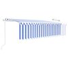 vidaXL Automaattimarkiisi verho/LED/tuulisensori 5x3 m sinivalkoinen
