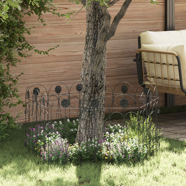 vidaXL Puutarha-aita S&auml;leikk&ouml; Musta 305,5 x 55,5 x 0,3 cm