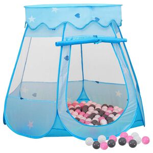 vidaXL Lasten leikkiteltta 250 pallolla sininen 102x102x82 cm