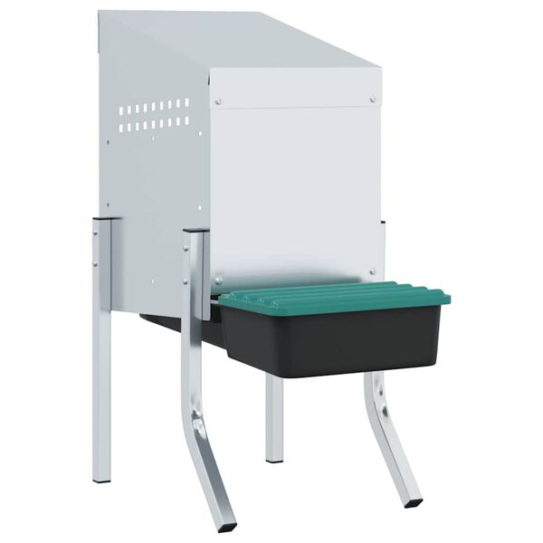 vidaXL Kanan pes&auml;laatikko 1 lokero jaloilla galvanoitu ter&auml;s