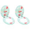 vidaXL WC-istuimet soft close -kansilla 2 kpl MDF flamingokuosi