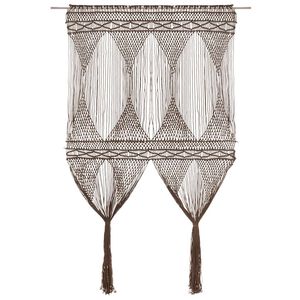 vidaXL Macrame verho harmaanruskea 140x240 cm puuvilla