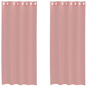 vidaXL Voileeverhot l&auml;piviennill&auml; 2 kpl pinkki 140x225 cm