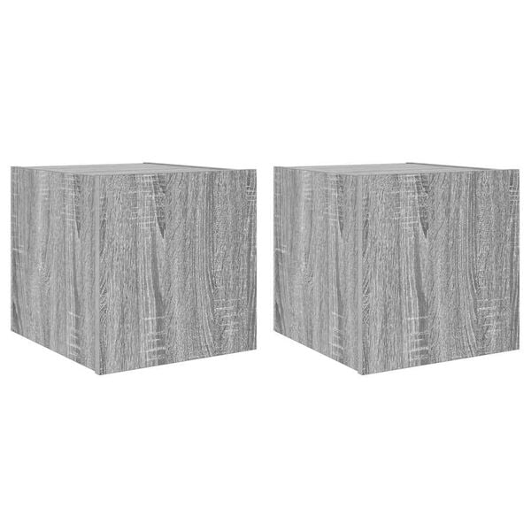 vidaXL TV-sein&auml;kaapit LED-valoilla 2 kpl harmaa Sonoma 30,5x35x30 cm