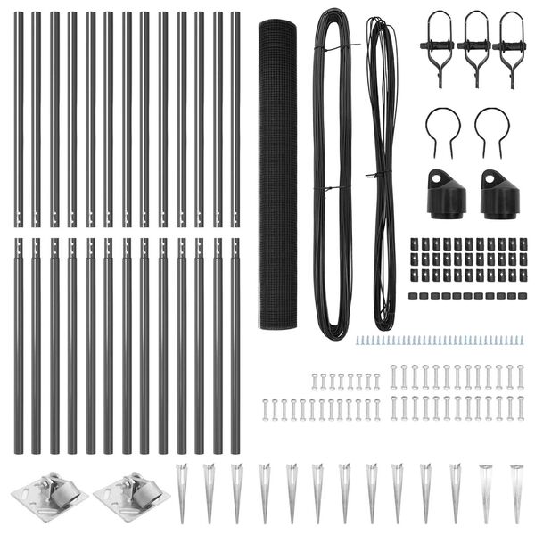 vidaXL Aitalatu Harmaa 25 x 1,2 m (25 x 25 mm verkko) Ter&auml;s ja PVC