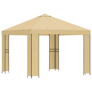 vidaXL Huvimaja 3 x 3 m Kerma Polyesteri ja ter&auml;s 190 gsm