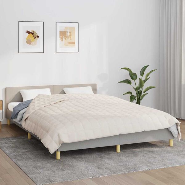 vidaXL Painopeitto vaalea kerma 200x225 cm 9 kg kangas