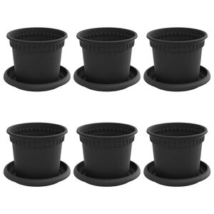 vidaXL Kasviruukut 6 pcs Musta &Oslash; 12,5 x 10 cm Muovi