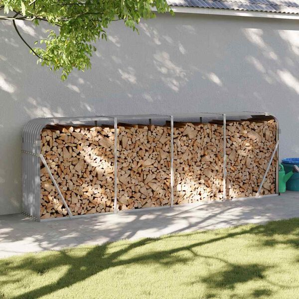 vidaXL Puuteline vaaleanharmaa 300x45x100 cm galvanoitu ter&auml;s